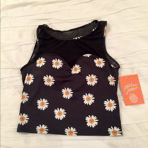 Kortni Jeane netted sweetheart top SMALL